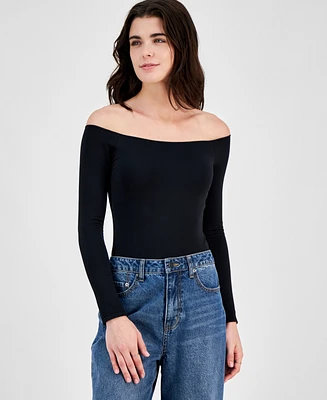 Just Polly Juniors' Off-The-Shoulder Long-Sleeve Bodysuit