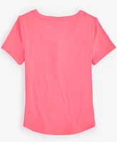 Epic Threads Girls Short-Sleeve Ribbed Henley Top, Created for Macy's