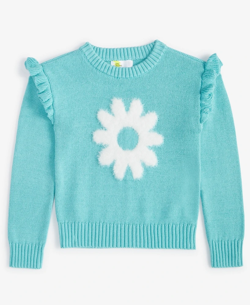 Epic Threads Toddler Girls Flower Ruffled Sweater, Created for Macy's