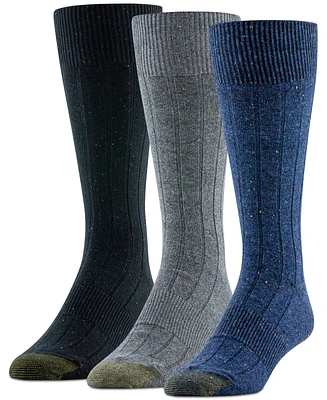 Gold Toe Men's Speckled Hampton Crew Dress Socks, 3-Pack