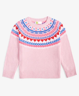 Epic Threads Toddler Girls Fair Isle Crewneck Sweater, Created for Macy's