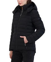 Nautica Women's Faux-Fur-Trim Hooded Packable Puffer Coat