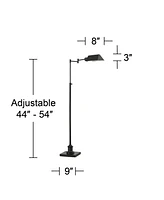 Jenson Traditional Farmhouse Adjustable Pharmacy Floor Lamp Standing Base Swing Arm 54" Tall Dark Bronze Metal Bright Downward Light for Living R