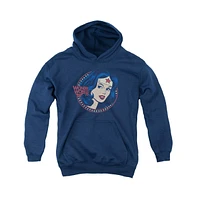 Dc Comics Boys Youth Wonder Woman75 Starburst Portrait Pull Over Hoodie / Hooded Sweatshirt