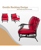 3 Piece Patio Rocking Chair Set with Coffee Table