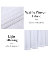 Caromio 3Pc Waffle Weave Rod Pocket Kitchen Curtain Tier and Valance Set