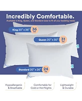 Continental Bedding Luxury Down Pillows King Size Set of 2 - 550FP Medium