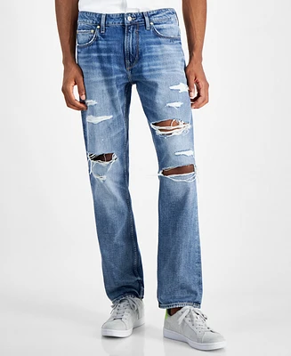 Guess Men's Mateo Straight-Leg Destroyed Jeans