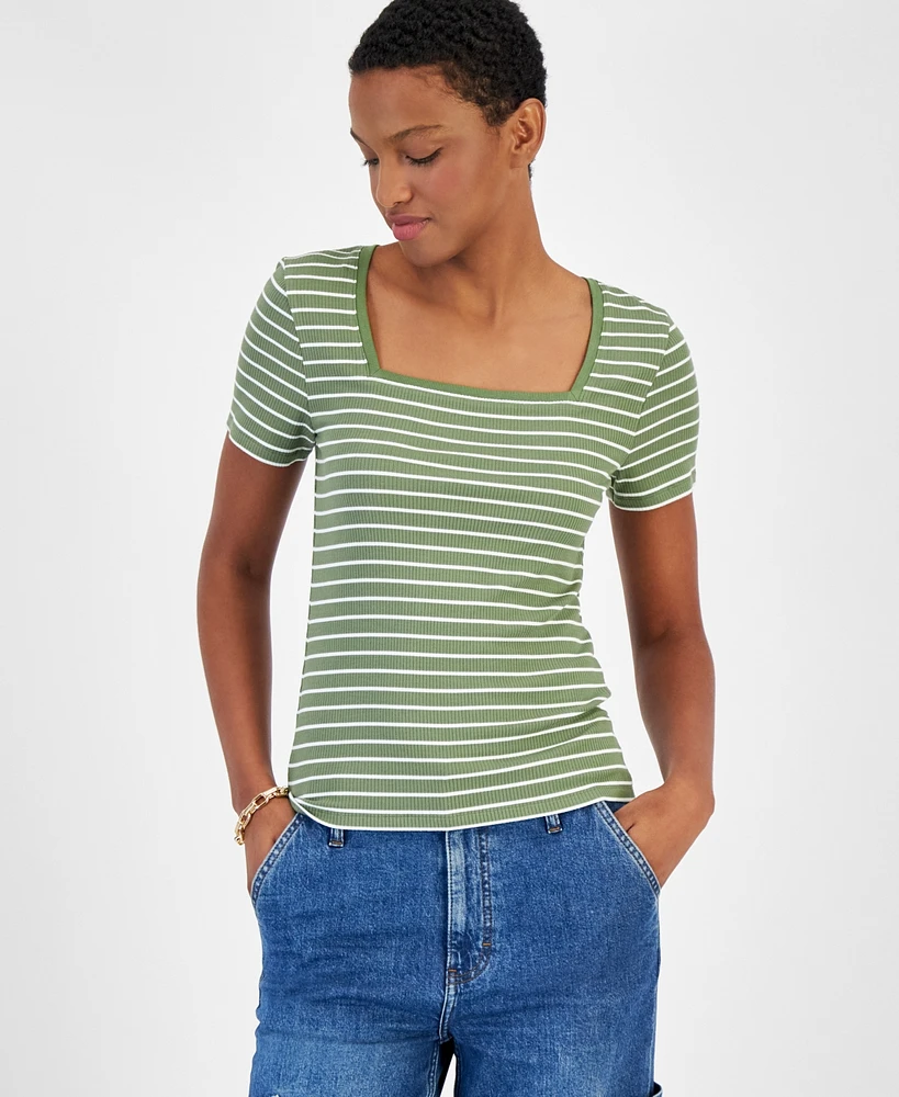 On 34th's Women's Knit Square-Neck Top, Created for Macy's