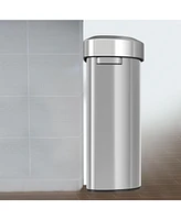 iTouchless Stainless Steel Semi-Round Open Top Trash Can