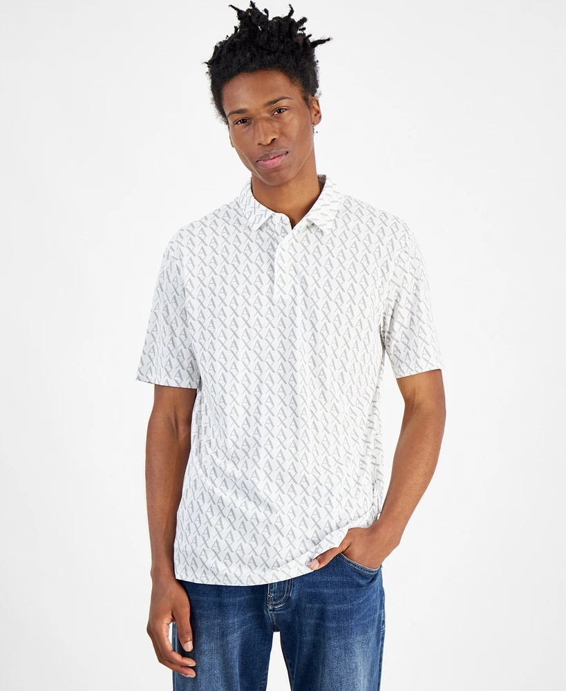 A|X Armani Exchange Men's Regular-Fit Logo-Print Polo Shirt