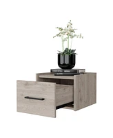 Fm Furniture Elfrida Wall-Mounted Nightstand, Sleek Single-Drawer Design with Spacious Top Shelf