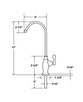 Apec Water Systems Apec Ceramic Disc Luxury Designer Reverse Osmosis Faucet - Brushed Nickel Coke, Lead-Free