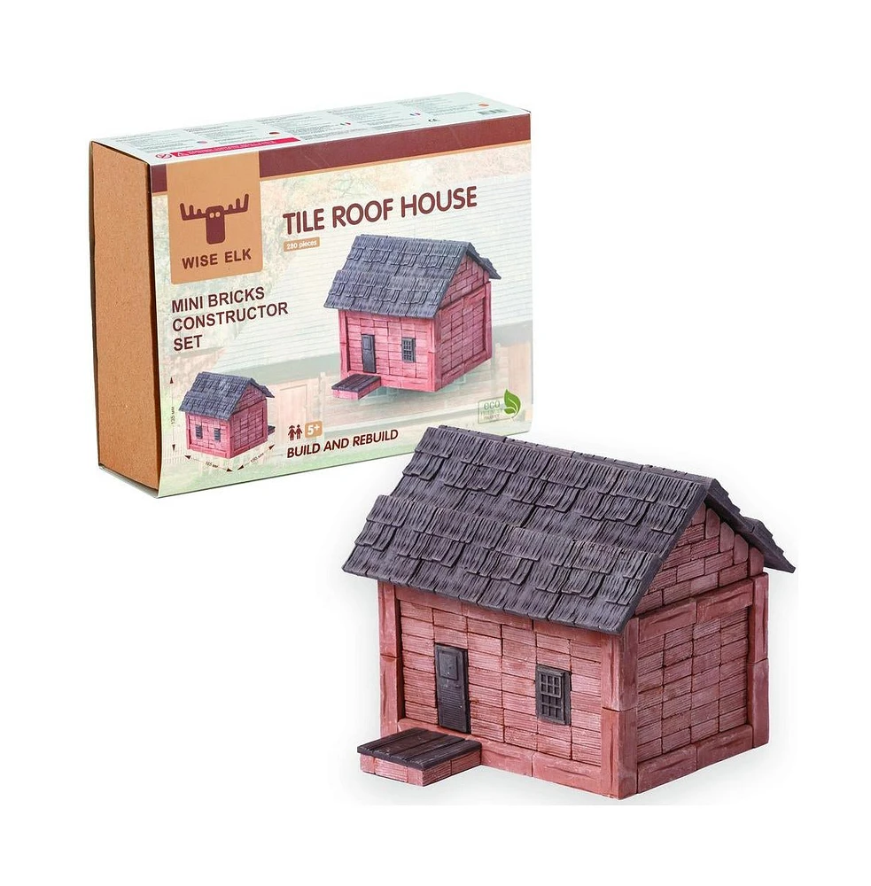 Wise Elk Mini Bricks Construction Set - Tile Roof House New - Assorted Pre