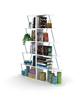 Streamdale Furniture Modern 5 Tier Ladder Bookshelf Organizers, Narrow Bookshelf For Small Spaces