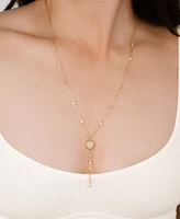 Ettika Polished Pebble Crystal Chain Lariat