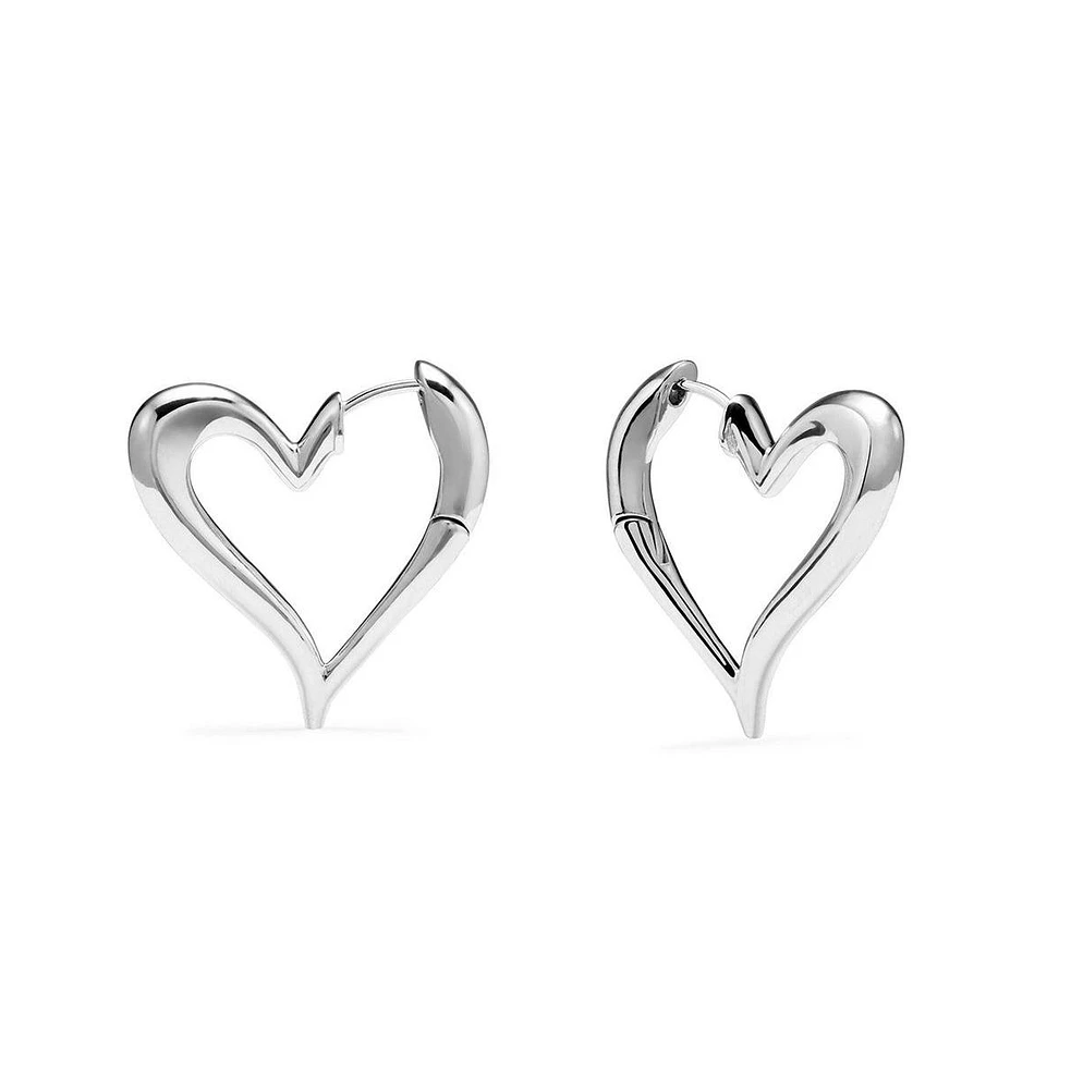 Judith Ripka Eros Open Heart Hoop Earrings