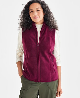 Style & Co Petite Polar Fleece Vest, Created for Macy's