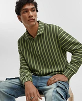 Mode Of One Men's Relaxed-Fit Long-Sleeve French Terry Polo Shirt, Created for Macy's