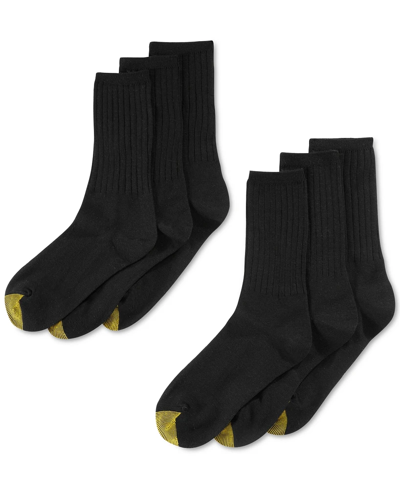 Gold Toe Women's 6-Pack Casual Ribbed Crew Socks