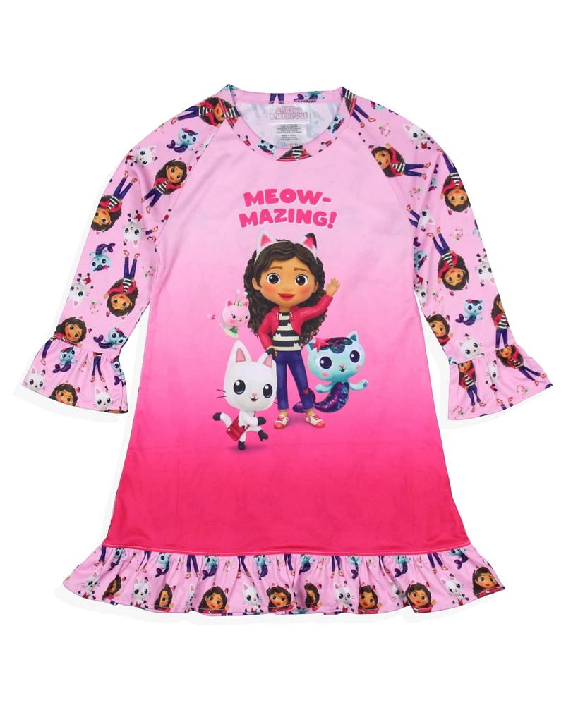 Gabby's Dollhouse Toddler Girls Meow-Mazing! Sleep Pajama Dress Nightgown