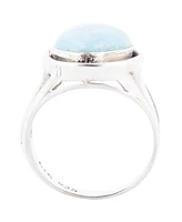 Barse Abstract Genuine Blue Larimar Sterling Silver Ring