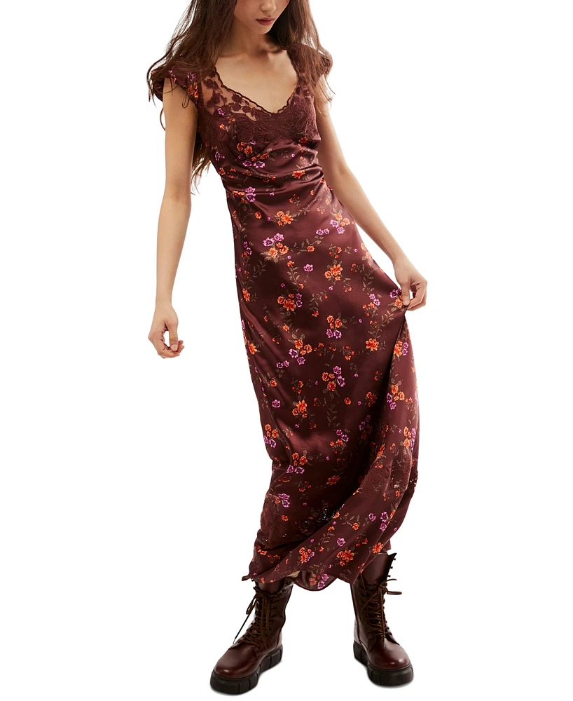 Free People Women's Butterfly Babe Cap-Sleeve Midi Dress