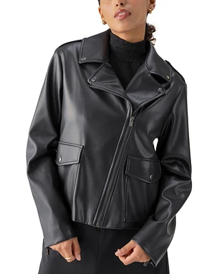 Sanctuary Women's Ryder Faux-Leather Moto Jacket