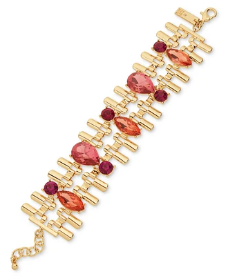 I.n.c. International Concepts Gold-Tone Color Crystal & Stone Statement Flex Bracelet, Created for Macy's