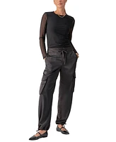 Sanctuary Women's Eve Semi-High-Rise Satin Cargo Pants