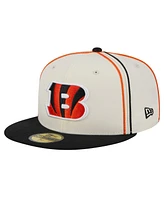 New Era Men's Cream Cincinnati Bengals Soutache 59FIFTY Fitted Hat