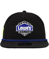 New Era Men's Black Jimmie Johnson Lowe's Retro Cord Golfer Adjustable Hat