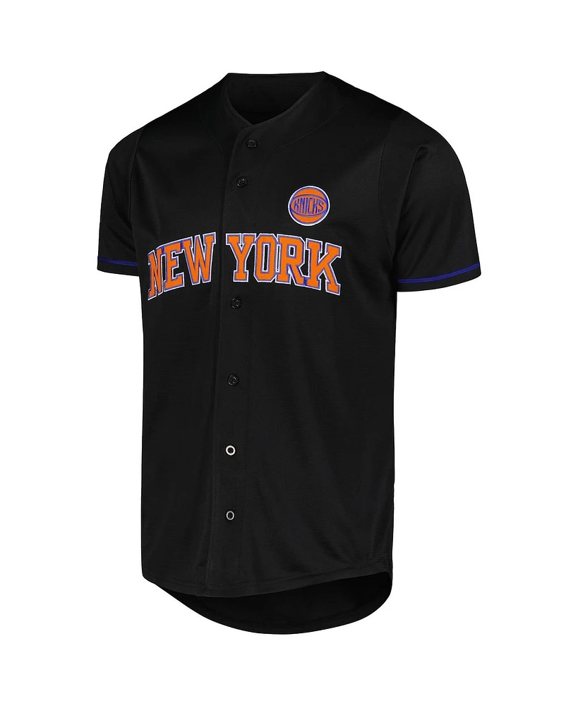 Fanatics Men's Black New York Knicks Pop Baseball Jersey