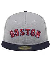 New Era Men's Gray Boston Red Sox Pivot Mesh 59FIFTY Fitted Hat