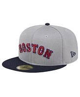 New Era Men's Gray Boston Red Sox Pivot Mesh 59FIFTY Fitted Hat