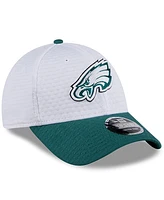 New Era Big Boys and Girls White/Midnight Green Philadelphia Eagles 2024 Nfl Training Camp 9FORTY Adjustable Hat