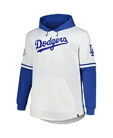 '47 Brand Men's White/Royal Los Angeles Dodgers Big Tall Trifecta Shortstop Pullover Hoodie