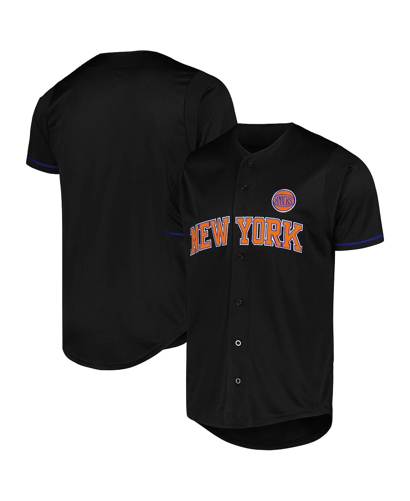 Fanatics Men's Black New York Knicks Pop Baseball Jersey