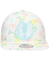 New Era Men's White Dallas Mavericks Palm Trees and Waves Golfer Adjustable Hat