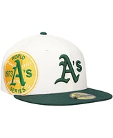 New Era Men's White/Green Oakland Athletics Major Sidepatch 59FIFTY Fitted Hat