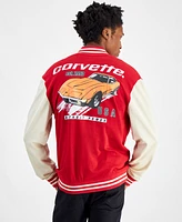 Hybrid Men's Chevrolet Corvette Racing Colorblocked Fleece Varsity Bomber Jacket