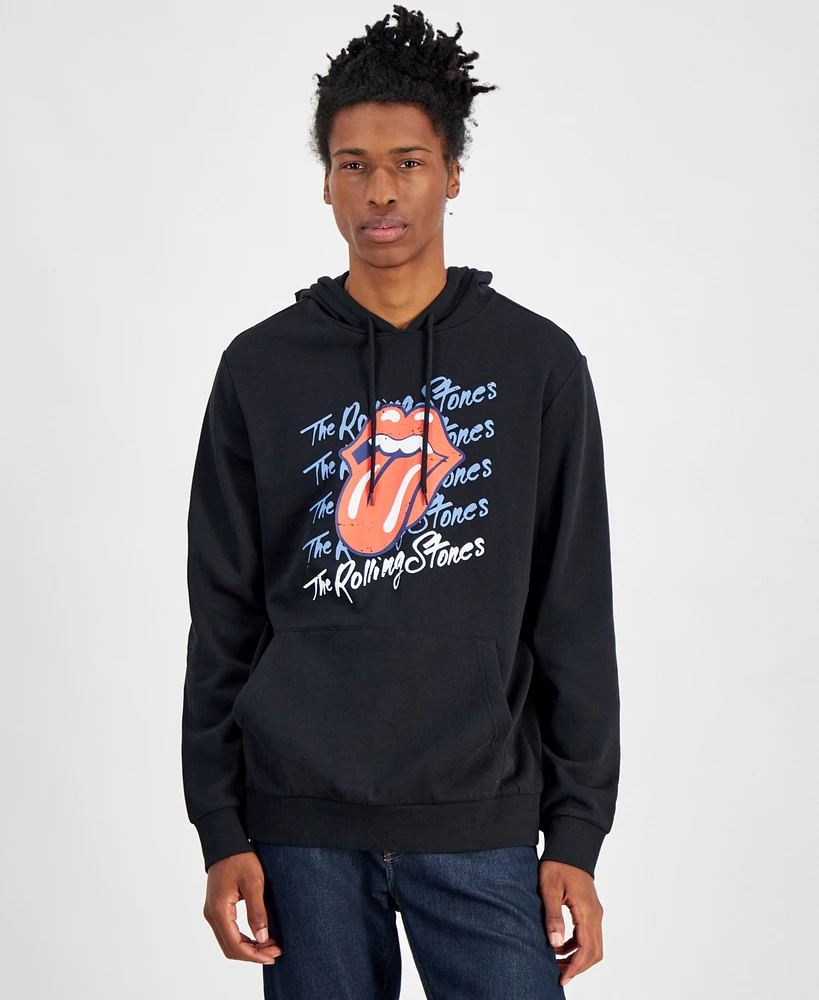 Hybrid Men's Rolling Stones '76 Tour Regular-Fit Printed Fleece Hoodie