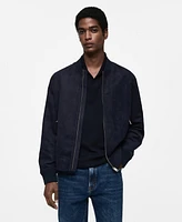 Mango Men's Slim-Fit Faux-Suede Bomber Jacket