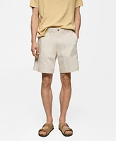 Mango Men's Herringbone Bermuda Shorts