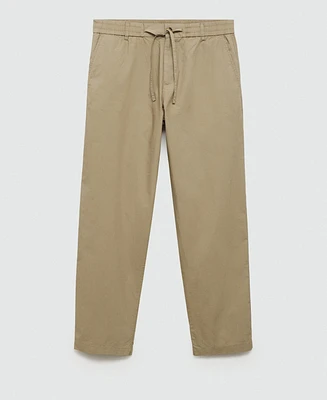 Mango Men's Drawstring Cotton Trousers