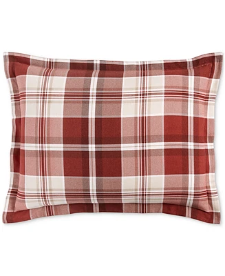 Charter Club Crimson Plaid Flannel Sham, Standard, Exclusively at Macy's