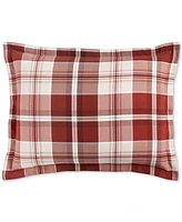 Charter Club Crimson Plaid Flannel Sham, Standard, Exclusively at Macy's