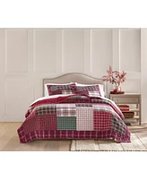 Charter Club Tartan Patchwork Cotton Flannel Quilt, Full/Queen, Exclusively at Macy's