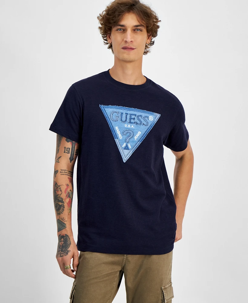 Guess Men's Regular-Fit Triangle Logo Patch T-Shirt