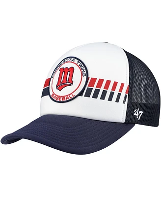 '47 Brand Men's White/Navy Minnesota Twins Cooperstown Collection Pack Express Trucker Adjustable Hat